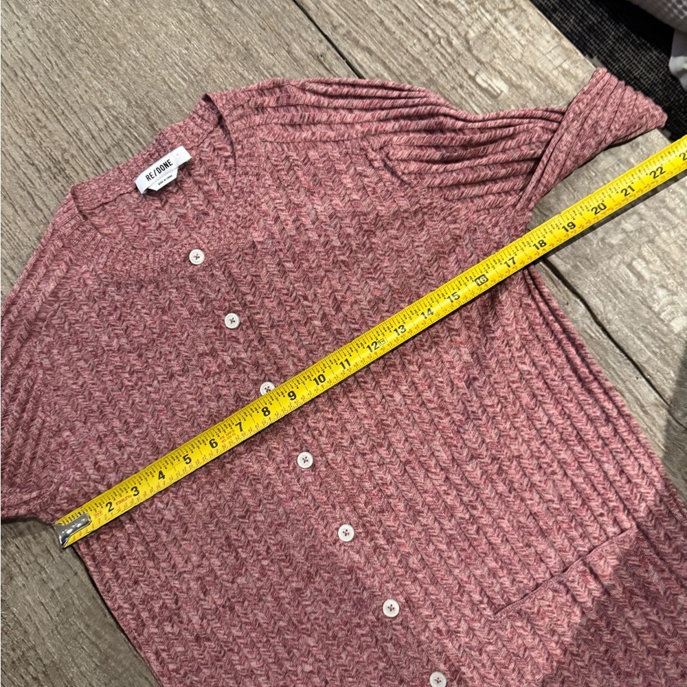 Re/Done Chevron Ribbed Knit Cardigan. - Picture 7 of 8